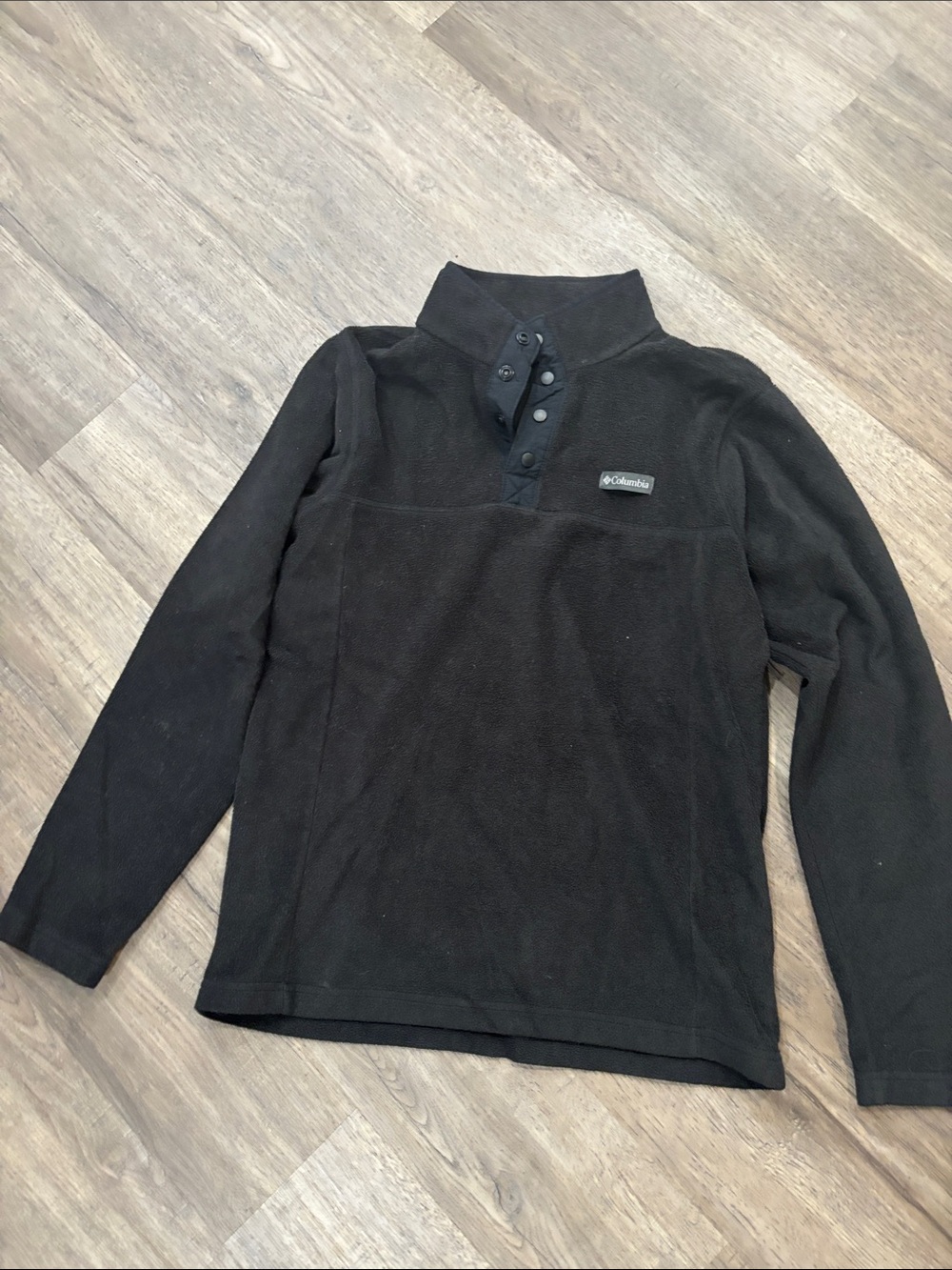 Columbia Black Snap-Placket Fleece Pullover